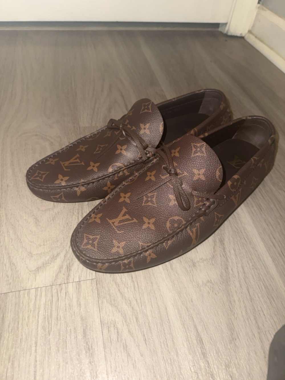 Louis Vuitton Brown Monogram Men's Driving Loafers - Picture 3 of 9